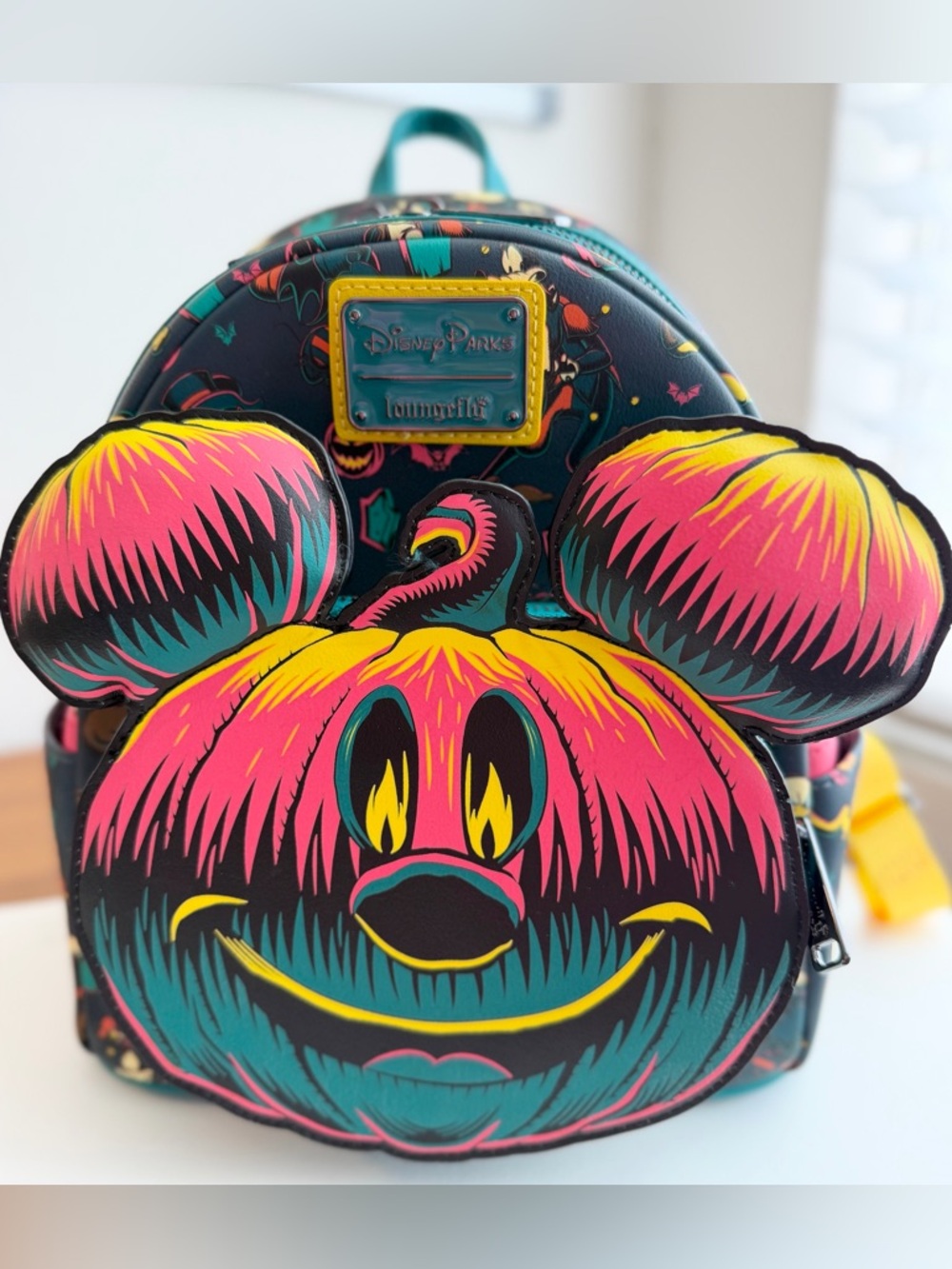 Loungefly Disney Halloween 2023 Mickey Pumpkin Glow-In-The-Dark Mini Backpack